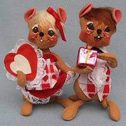 Annalee 7" Sweetheart Boy & Girl Mouse - Mint - 0341-0340-97