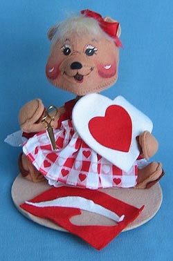 Annalee 10" Sweetheart Girl Bear Holding Scissors - Mint - 035597