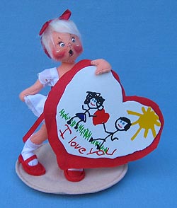 Annalee 7" Sweetheart Girl Holding Valentine - Ooh Mouth - Mint  - 039094ooh