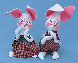 Annalee 7" Country Boy & Girl Bunny - Mint - 0629-0628-01