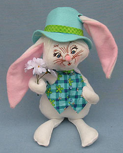 Annalee 12" Spring Boy Bunny with Daisies - Mint - 065006ooh