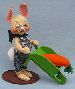 Annalee 10" Country Boy Bunny with Wheelbarrow - Near Mint - 066491