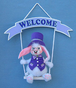 Annalee 12" Swing Seat Boy Bunny Welcome Hanger - Mint - 066903