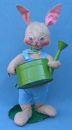 Annalee 18" Country Boy Bunny with Watering Can - Mint - 073085tong