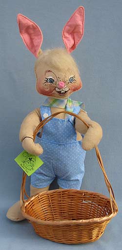 Annalee 18" Country Boy Bunny with Basket - Mint - 073185