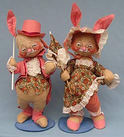 Annalee 18" Victorian Boy & Girl Bunny - Mint  - 0734-0732-87xx