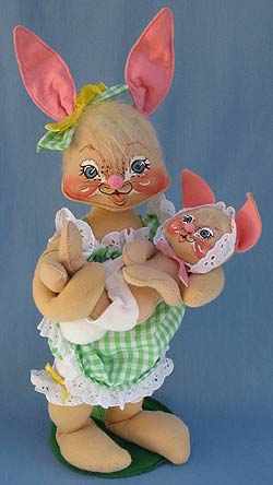 Annalee 18" Mother Bunny with 10" Baby Bunny - Mint - 073888tong2