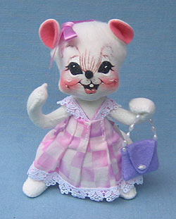 Annalee 7" Spring Girl Mouse with Purse - Near Mint - 085103