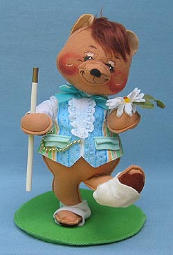 Annalee 10" Easter Parade Boy Bear with Walking Stick - Mint - 094196