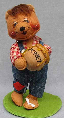 Annalee 10" Country Boy Bear with Honey Jar - Excellent - 094397sqa