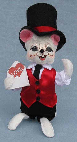 Annalee 6" Valentine Boy Mouse with Card 2017 - Mint - 100617