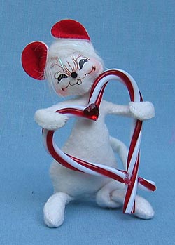 Annalee 5" Candy Cane Heart Mouse - Mint - 100709