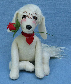 Annalee 6" Puppy Love Dog Holding Rose - Mint - 101212