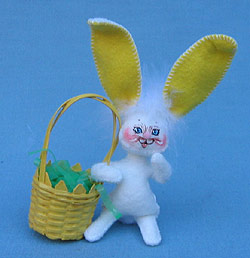 Annalee 3" Bunny with Yellow Basket - Mint - 149207