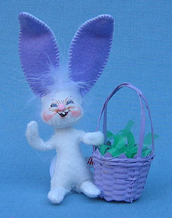 Annalee 3" Bunny with Purple Basket - Mint - 149507