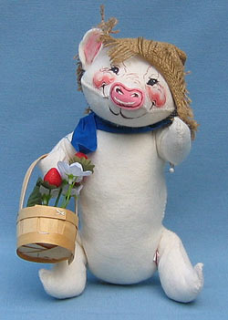 Annalee 10" Country Boy Pig - Mint - 154489