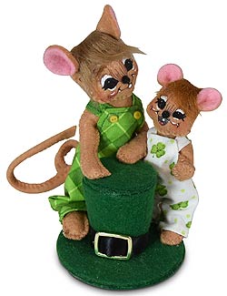 Annalee 5" Shamrock Buddies Mice 2020 - Mint - 160020