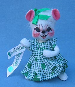 Annalee 7" St. Patrick's Girl Mouse - Mint - 171202