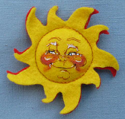 Annalee 3" Sunshine Pin with Red Backing - Mint / Near Mint - 181090ox