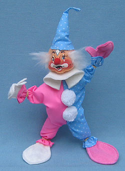 Annalee 10" Pink & Blue Clown - Mint - 195687