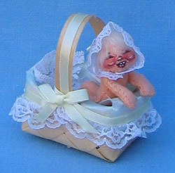 Annalee 3" Baby in Basket - Near Mint - 196087xo