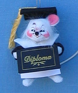 Annalee 3" Graduate Mouse Ornament - Mint - 198904sq