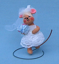 Annalee 3" Bride Mouse - Open Eyes - Mint - 199896