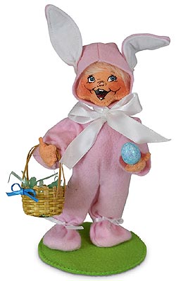 Annalee 6" Easter Bunny Kid with Basket 2020 - Mint - 211320