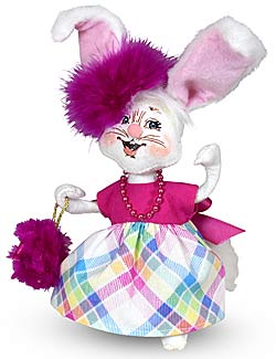 Annalee 6" Pink & Plaid Girl Bunny 2023 - Mint - 211723