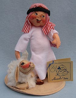 Annalee 7" Nativity Arab Shepherd Boy with Lamb - Mint - 234993tong