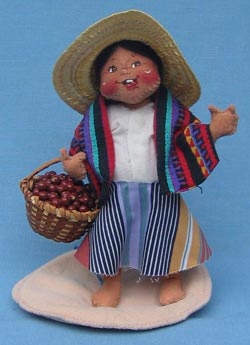 Annalee 7" South American Girl with Basket - Mint - 235895