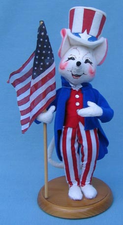 Annalee 9" Uncle Sam Mouse - Squinting - Mint - 237602sq