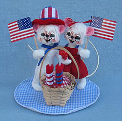 Annalee 3" Patriotic Picnic Pals Mice 2016 - Mint - 250116