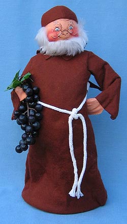 Annalee 18" Bottle Cover Monk Holding Grapes - Mint - 250287