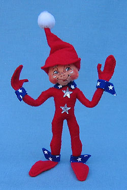 Annalee 5" Red Patriotic Elf - Mint - 250408