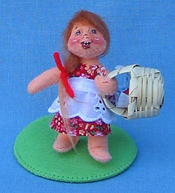 Annalee 3" Picnic Girl in Red Dress - Mint - 250597