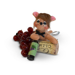 Annalee 3" Corker Mouse with Wine Bottle 2018 - Mint - 250818