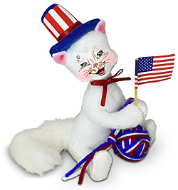 Annalee 4" Patriotic Kitty Cat 2024 - Mint - 260224