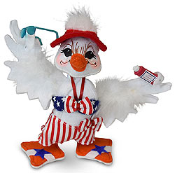 Annalee 6" Stars & Stripes Beach Girl Duck in Bikini 2019 - Mint - 260619