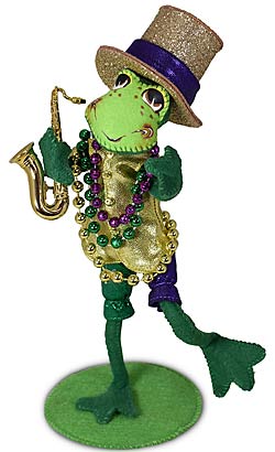 Annalee 10" Mardi Gras Boy Frog 2024 - Mint - 261424