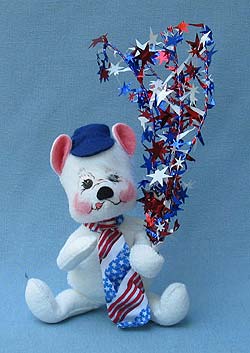 Annalee 8" Patriotic Bear with Tie - Mint - 279202