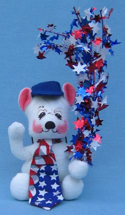 Annalee 8" Patriotic Bear with Tie - Squinting - Mint - 279203sq