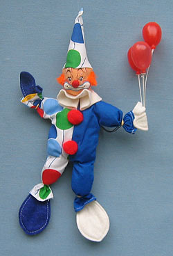 Annalee 10" Blue Clown with Balloon - Mint / Near Mint - 294585bl