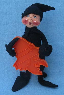 Annalee 5" Black Halloween Cookie Cutter Elf - Mint /Near Mint - 300094ooh