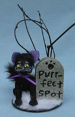 Annalee 4" Graveyard Kitty Cat - Mint - 300410