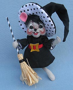 Annalee 6" Polka Dot Witch Mouse 2015 - Mint - 301015