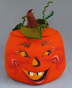 Annalee 14" Pumpkin Candy Holder with Removable Lid - Mint - 302893-2