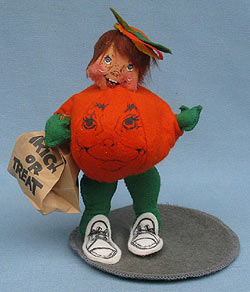 Annalee 7" Pumpkin Kid - Excellent - 303189b