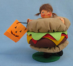 Annalee 6" Halloween Hamburger Girl - Mint - Prototype - 305602