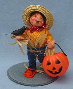 Annalee 7" Scarecrow Kid with Crow and Pumpkin - Mint - 305898xo